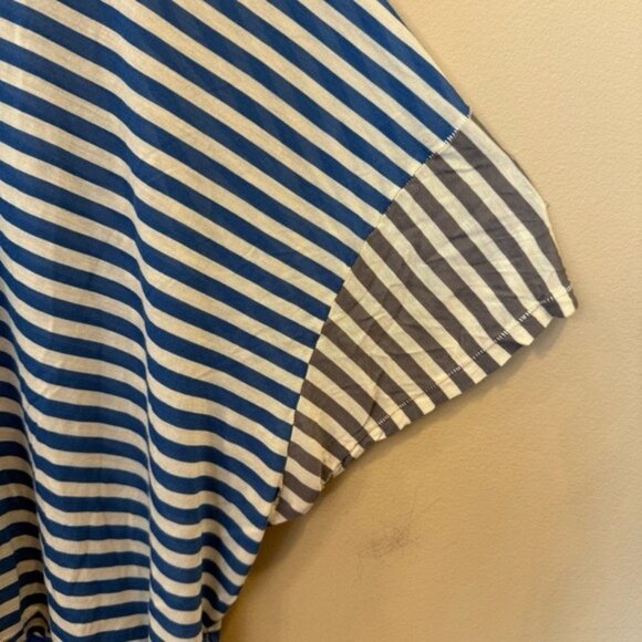 Pete & Greta for T Johnny Was Blue White Striped Batwing Top Small Modal Boxy - Picture 4 of 7